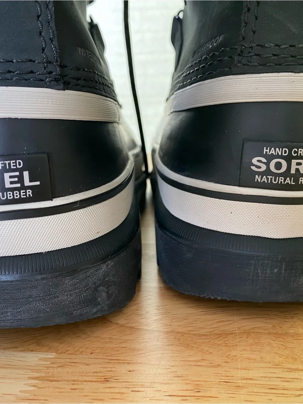 Sorel Black Boots with White Trim - Lace-Up Winter Footwear